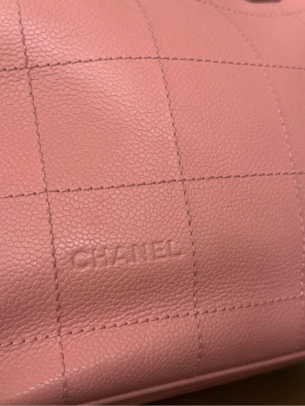 CHANEL Pink Quilted Leather Bag